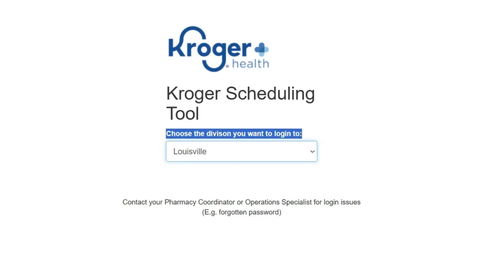 kroger schedule tool to select the divison